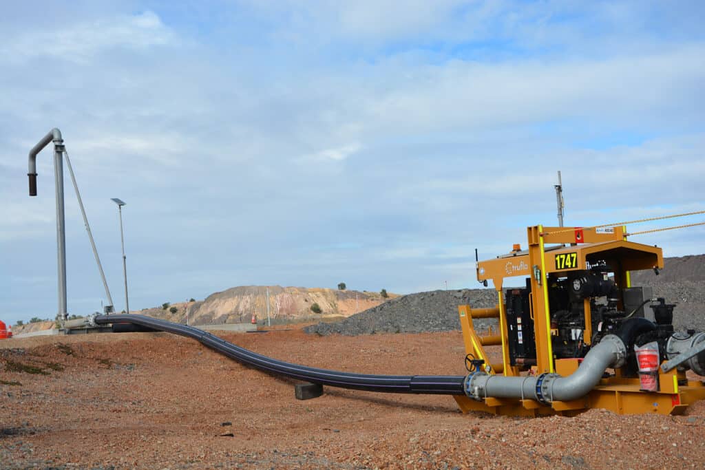 Aquaflo Hire pipe stand and skid mounted pumpset turn key package